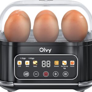 Olvy Electric Egg Cooker LCD Timer Exact Hardness